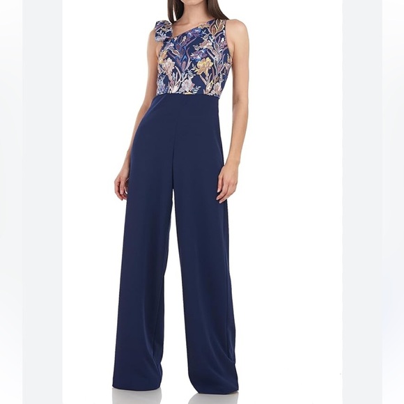 JS Collections Nova Bow Palazzo sequin evening wear jumpsuit - Picture 1 of 9